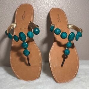 Turquoise Preview International Jeweled Women's Sandals